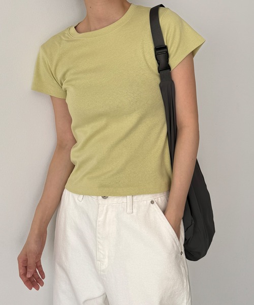 CANAL JEAN（キャナルジーン）の「El mar　コンパクト半袖Tシャツ（Tシャツ/カットソー・レディース・アイボリー/ブラック/ライム/ブルー・ONE SIZE）」の3枚目の写真