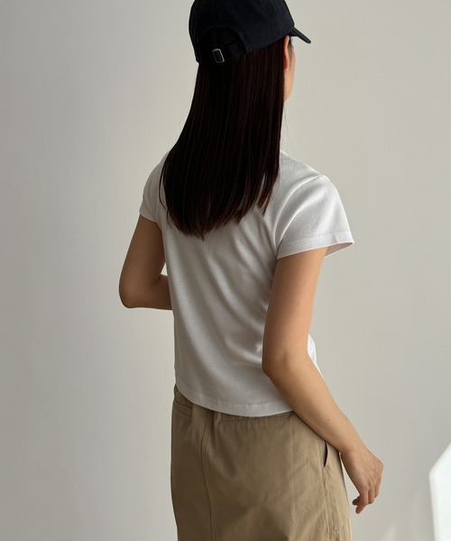 CANAL JEAN（キャナルジーン）の「El mar　コンパクト半袖Tシャツ（Tシャツ/カットソー・レディース・アイボリー/ブラック/ライム/ブルー・ONE SIZE）」の6枚目の写真