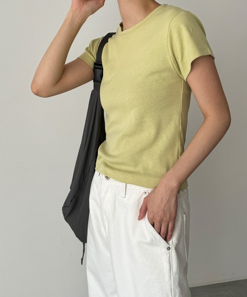 CANAL JEAN（キャナルジーン）の「El mar　コンパクト半袖Tシャツ（Tシャツ/カットソー・レディース・アイボリー/ブラック/ライム/ブルー・ONE SIZE）」の17枚目の写真