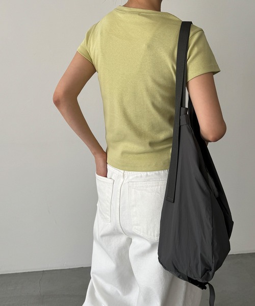 CANAL JEAN（キャナルジーン）の「El mar　コンパクト半袖Tシャツ（Tシャツ/カットソー・レディース・アイボリー/ブラック/ライム/ブルー・ONE SIZE）」の18枚目の写真