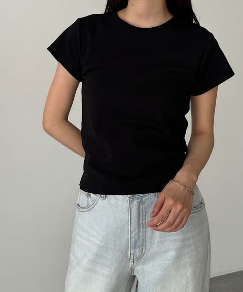 CANAL JEAN（キャナルジーン）の「El mar　コンパクト半袖Tシャツ（Tシャツ/カットソー・レディース・アイボリー/ブラック/ライム/ブルー・ONE SIZE）」の8枚目の写真