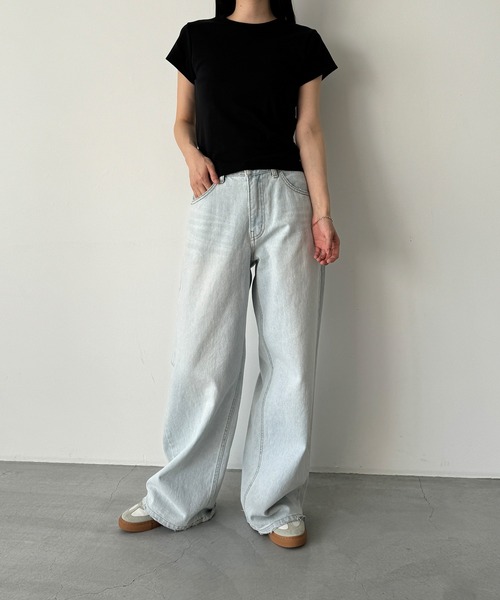 CANAL JEAN（キャナルジーン）の「El mar　コンパクト半袖Tシャツ（Tシャツ/カットソー・レディース・アイボリー/ブラック/ライム/ブルー・ONE SIZE）」の16枚目の写真