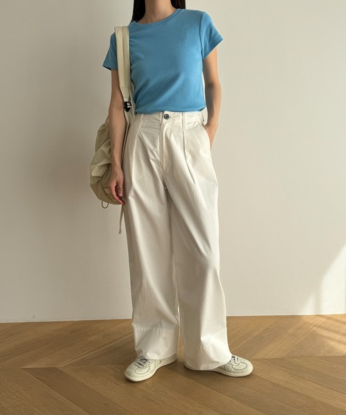 CANAL JEAN（キャナルジーン）の「El mar　コンパクト半袖Tシャツ（Tシャツ/カットソー・レディース・アイボリー/ブラック/ライム/ブルー・ONE SIZE）」の10枚目の写真