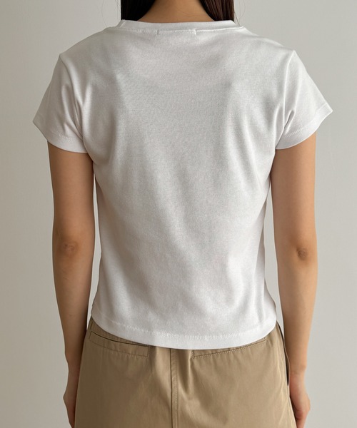 CANAL JEAN（キャナルジーン）の「El mar　コンパクト半袖Tシャツ（Tシャツ/カットソー・レディース・アイボリー/ブラック/ライム/ブルー・ONE SIZE）」の13枚目の写真