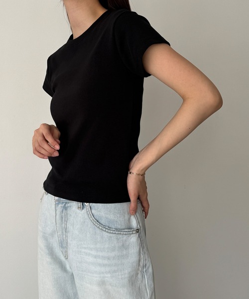 CANAL JEAN（キャナルジーン）の「El mar　コンパクト半袖Tシャツ（Tシャツ/カットソー・レディース・アイボリー/ブラック/ライム/ブルー・ONE SIZE）」の22枚目の写真