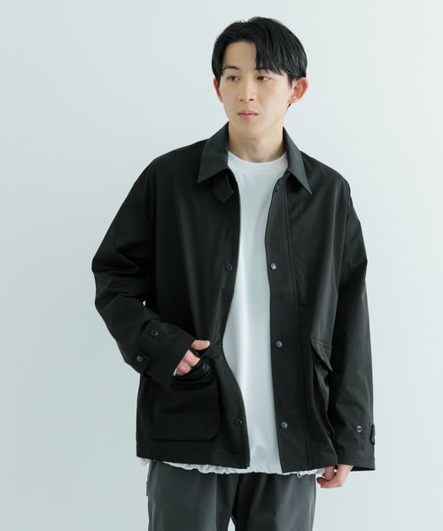 ITEMS URBANRESEARCH（アイテムズ アーバンリサーチ）の「ウォッシャブル ハンティングジャケット（カバーオール・メンズ・ブラック/オフホワイト・MEDIUM/LARGE）」の6枚目の写真