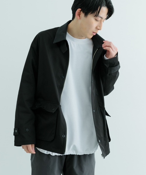 ITEMS URBANRESEARCH（アイテムズ アーバンリサーチ）の「ウォッシャブル ハンティングジャケット（カバーオール・メンズ・ブラック/オフホワイト・MEDIUM/LARGE）」の8枚目の写真
