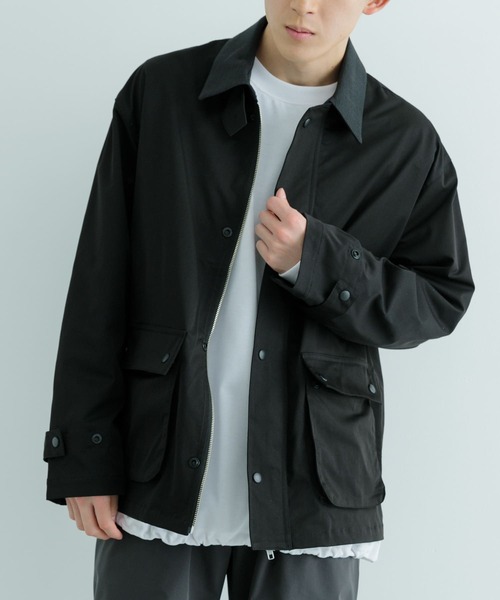 ITEMS URBANRESEARCH（アイテムズ アーバンリサーチ）の「ウォッシャブル ハンティングジャケット（カバーオール・メンズ・ブラック/オフホワイト・MEDIUM/LARGE）」の9枚目の写真