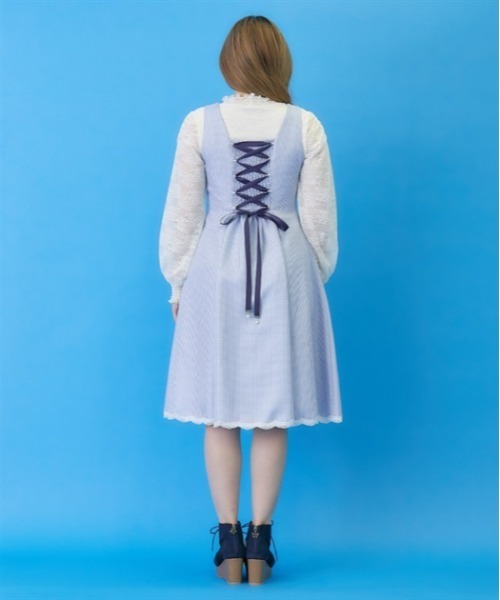 axes femme（アクシーズファム）の「編み上げ千鳥格子ジャンスカ