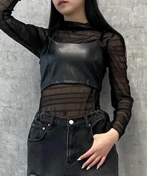 Figments（フィグメンツ）の「合皮ビスチェ（キャミソール・レディース・ブラック・FREE）」の20枚目の写真