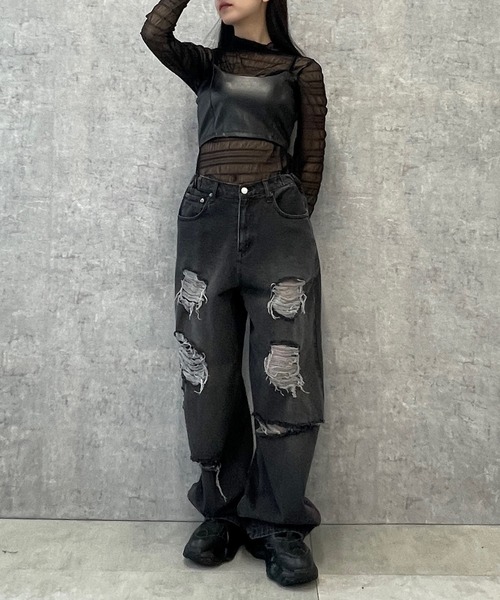 Figments（フィグメンツ）の「合皮ビスチェ（キャミソール・レディース・ブラック・FREE）」の7枚目の写真