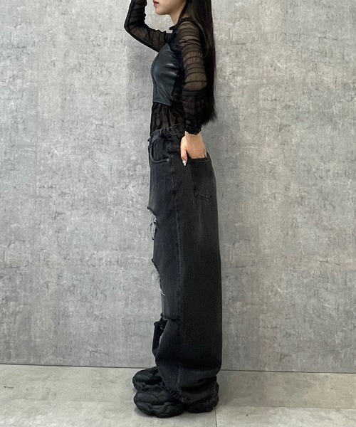 Figments（フィグメンツ）の「合皮ビスチェ（キャミソール・レディース・ブラック・FREE）」の9枚目の写真