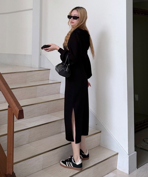 ROYAL PARTY（ロイヤルパーティー）の「【ZOZO限定】ZIPフードタイトワンピース（ワンピース・レディース・ベージュ/グレー/ブラック・FREE）」の22枚目の写真