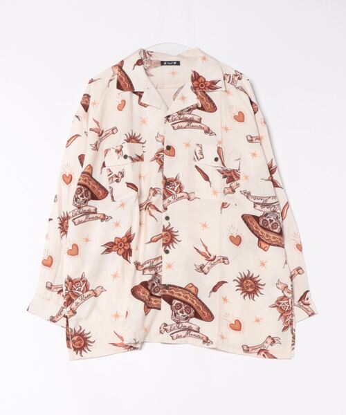 チャイハネ(チャイハネ)の「【チャイハネ】メキシカン柄MEN'Sシャツ(シャツ/ブラウス・メンズ・ホワイト/グリーン/ブラック/ブルー・FREE)」の1枚目の写真