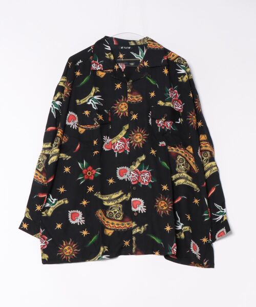 チャイハネ(チャイハネ)の「【チャイハネ】メキシカン柄MEN'Sシャツ(シャツ/ブラウス・メンズ・ホワイト/グリーン/ブラック/ブルー・FREE)」の2枚目の写真