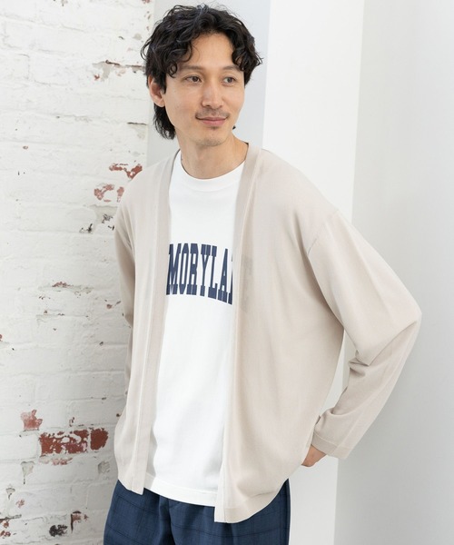GLOBAL WORK(グローバルワーク)の「洗えるサラサラサマーカーディガン/986828(カーディガン/ボレロ・メンズ・ネイビー×ホワイト/ライトグレー/グリーン/ブルー/ブラック・MEDIUM/LARGE/X-LARGE/SMALL)」の3枚目の写真