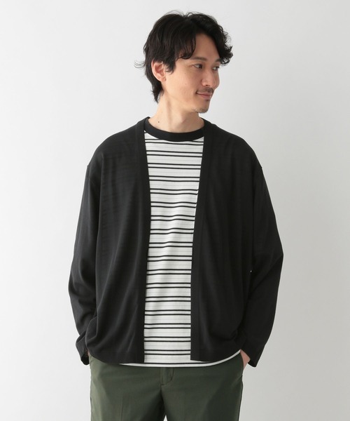 GLOBAL WORK(グローバルワーク)の「洗えるサラサラサマーカーディガン/986828(カーディガン/ボレロ・メンズ・ネイビー×ホワイト/ライトグレー/グリーン/ブルー/ブラック・MEDIUM/LARGE/X-LARGE/SMALL)」の10枚目の写真