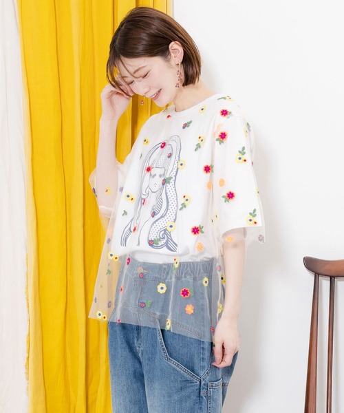 ScoLar（スカラー）の「141666：花刺繍チュール重ね 女の子