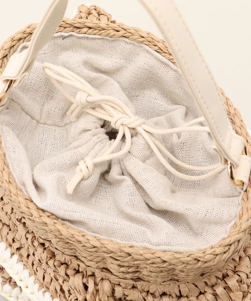 MIAN （ミアン）の「【MIAN/ミアン】ペーパーフリル2wayカゴBAG（ショルダーバッグ・レディース・アイボリー/ブラック・FREE）」の11枚目の写真