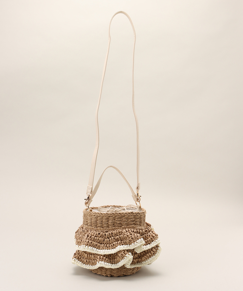 MIAN （ミアン）の「【MIAN/ミアン】ペーパーフリル2wayカゴBAG（ショルダーバッグ・レディース・アイボリー/ブラック・FREE）」の15枚目の写真