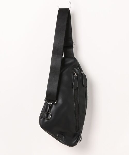 Fun & Daily（ファンアンドデイリー）の「F&D : PUクロスボディバッグ（ボディバッグ/ウエストポーチ・メンズ・ブラック・FREE）」の4枚目の写真