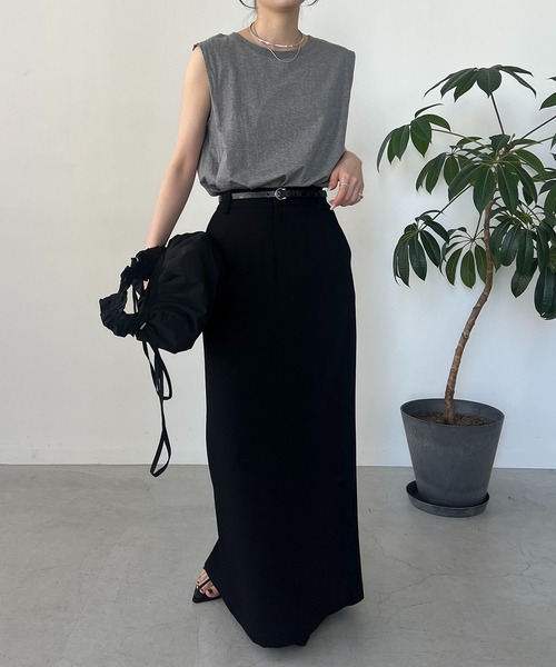 CAPRICIEUX LE'MAGE（カプリシューレマージュ）の「タックスリーブTシャツ（Tシャツ/カットソー・レディース・ブラック/ホワイト/グレー/ベージュ・FREE）」の14枚目の写真