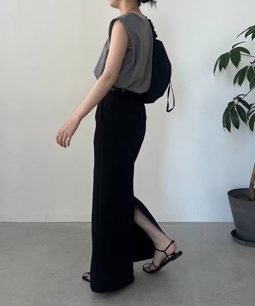 CAPRICIEUX LE'MAGE（カプリシューレマージュ）の「タックスリーブTシャツ（Tシャツ/カットソー・レディース・ブラック/ホワイト/グレー/ベージュ・FREE）」の20枚目の写真