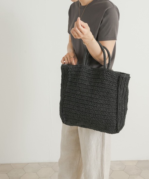 URBAN RESEARCH DOORS（アーバンリサーチドアーズ）の「ペーパートートバッグ（トートバッグ・レディース・ブラック/ベージュ・ONE）」の3枚目の写真