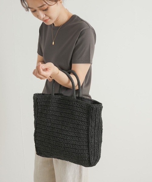 URBAN RESEARCH DOORS（アーバンリサーチドアーズ）の「ペーパートートバッグ（トートバッグ・レディース・ブラック/ベージュ・ONE）」の4枚目の写真