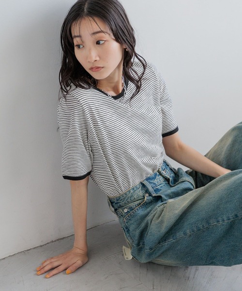 LOWRYS FARM（ローリーズファーム）の「アソートリンガーＴＳＳ　110314（Tシャツ/カットソー・レディース・アイボリー/その他/グレー/ホワイト/グレー系その他/ブラック・FREE）」の11枚目の写真