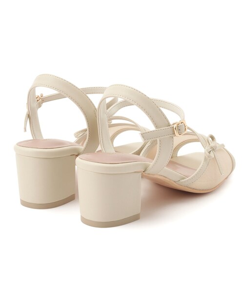 couture brooch（クチュールブローチ）の「◆シアーリボンサンダル（サンダル・レディース・ブラック/アイボリー・45/30/35）」の7枚目の写真