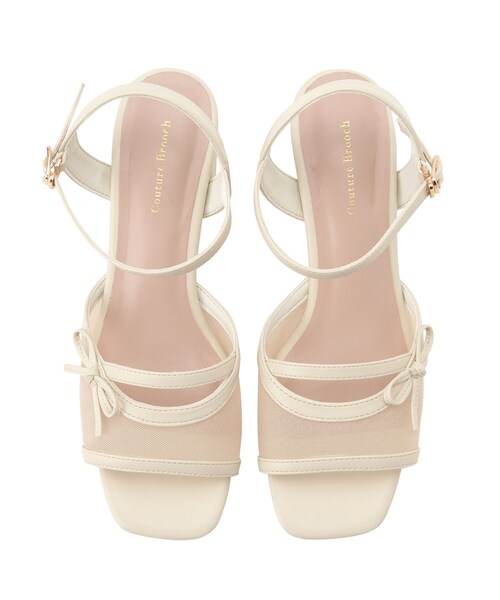 couture brooch（クチュールブローチ）の「◆シアーリボンサンダル（サンダル・レディース・ブラック/アイボリー・45/30/35）」の8枚目の写真