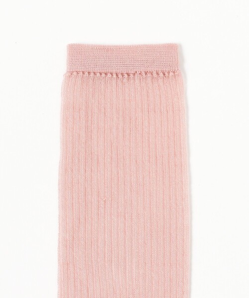 Demi-Luxe BEAMS（デミルクス ビームス）の「針抜きリブ ハイソックス（ソックス/靴下・レディース・ブラック/オフホワイト/ピンク・ONE SIZE）」の7枚目の写真