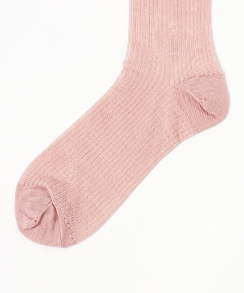 Demi-Luxe BEAMS（デミルクス ビームス）の「針抜きリブ ハイソックス（ソックス/靴下・レディース・ブラック/オフホワイト/ピンク・ONE SIZE）」の8枚目の写真