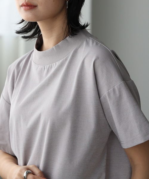 itto...(イット)の「【素早く乾いてさらっと快適!UVカット(UPF50+)&速乾&接触冷感】DRYタッチモックネックTシャツ(Tシャツ/カットソー・レディース・ミント/オフホワイト/チャコール/ブラック/サンドベージュ・M/L)」の14枚目の写真