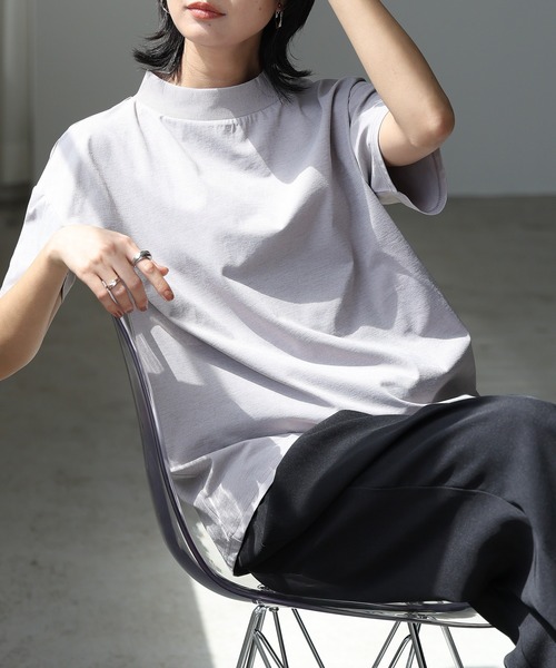 itto...(イット)の「【素早く乾いてさらっと快適!UVカット(UPF50+)&速乾&接触冷感】DRYタッチモックネックTシャツ(Tシャツ/カットソー・レディース・ミント/オフホワイト/チャコール/ブラック/サンドベージュ・M/L)」の18枚目の写真
