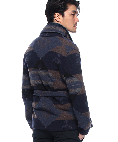 BRILLA per il gusto（ブリッラペルイルグースト）の「DREW&CO. / ネイティブ ベルテッドニット（ニット/セーター・メンズ・インディゴブルー/グレー・X-SMALL/SMALL/LARGE/MEDIUM）」の3枚目の写真