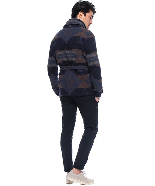 BRILLA per il gusto（ブリッラペルイルグースト）の「DREW&CO. / ネイティブ ベルテッドニット（ニット/セーター・メンズ・インディゴブルー/グレー・X-SMALL/SMALL/LARGE/MEDIUM）」の5枚目の写真