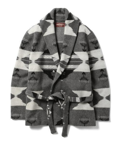 BRILLA per il gusto（ブリッラペルイルグースト）の「DREW&CO. / ネイティブ ベルテッドニット（ニット/セーター・メンズ・インディゴブルー/グレー・X-SMALL/SMALL/LARGE/MEDIUM）」の14枚目の写真