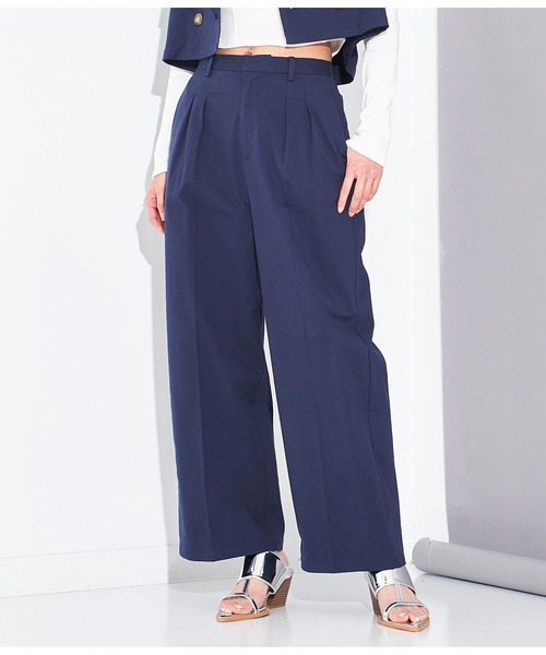 Settimissimo（セッティミッシモ）の「2タック ストレートパンツ（その他パンツ・レディース・ネイビー/ベージュ・FREE）」の2枚目の写真