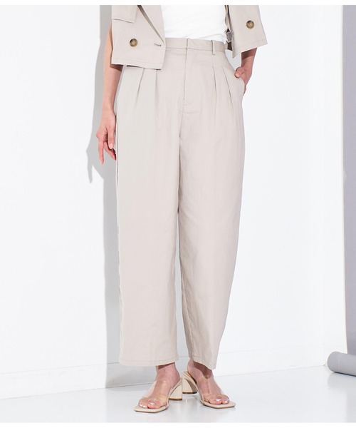 Settimissimo（セッティミッシモ）の「2タック ストレートパンツ（その他パンツ・レディース・ネイビー/ベージュ・FREE）」の4枚目の写真