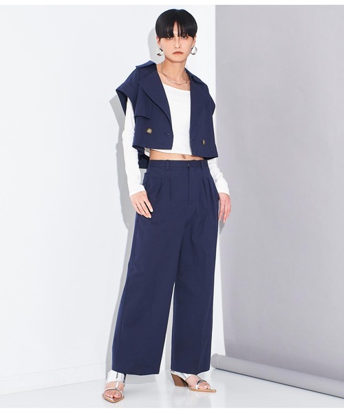 Settimissimo（セッティミッシモ）の「2タック ストレートパンツ（その他パンツ・レディース・ネイビー/ベージュ・FREE）」の11枚目の写真