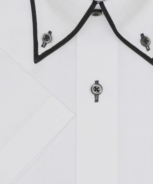 TOKYO SHIRTS(トウキョウシャツ)の「超形態安定ノーアイロン ボタンダウン 半袖ビジネスワイシャツ(ビジネスシャツ・メンズ・ホワイト・首回り43cm/首回り41cm/首回り39cm/首回り37cm/首回り42cm)」の2枚目の写真