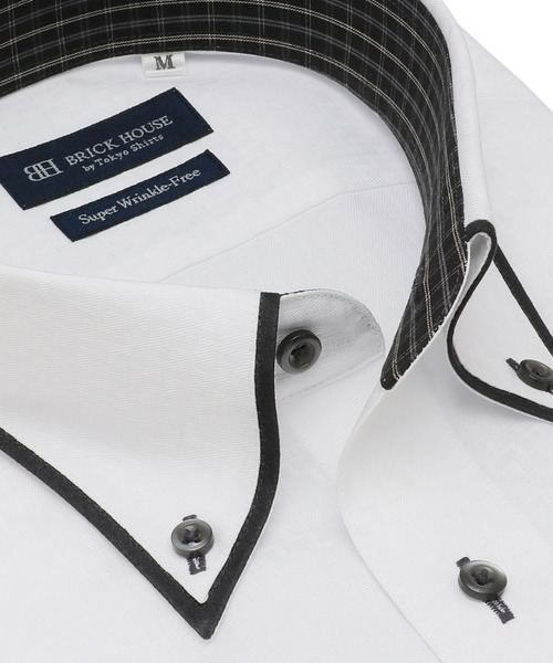 TOKYO SHIRTS(トウキョウシャツ)の「超形態安定ノーアイロン ボタンダウン 半袖ビジネスワイシャツ(ビジネスシャツ・メンズ・ホワイト・首回り43cm/首回り41cm/首回り39cm/首回り37cm/首回り42cm)」の3枚目の写真
