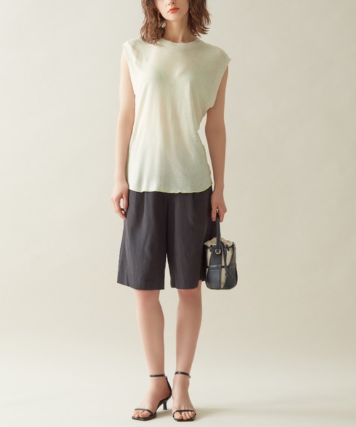 Tuche(トゥシェ)の「Tuche/トゥシェ 7DAYS LOOKS シアーノースリーブ(Tシャツ/カットソー・レディース・ブラック/ホワイト系その他・MEDIUM/LARGE)」の1枚目の写真