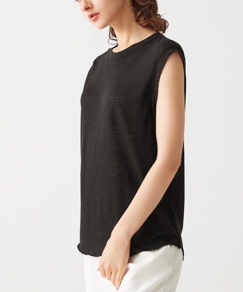Tuche(トゥシェ)の「Tuche/トゥシェ 7DAYS LOOKS シアーノースリーブ(Tシャツ/カットソー・レディース・ブラック/ホワイト系その他・MEDIUM/LARGE)」の4枚目の写真