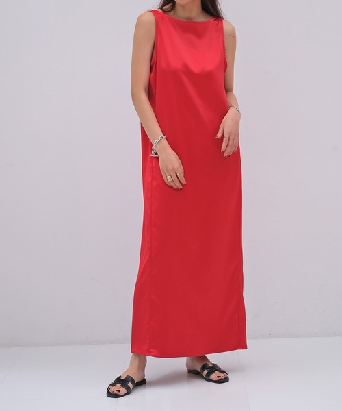 セール】バックオープンサテンワンピース（ワンピース）｜AKTE（アクテ  