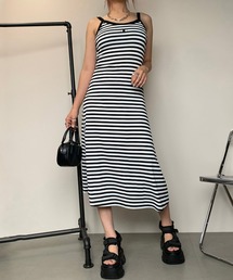 刺繍ロゴキャミロングワンピース