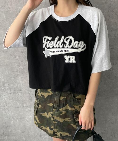 セール】クロップドラグラントップス（Tシャツ/カットソー