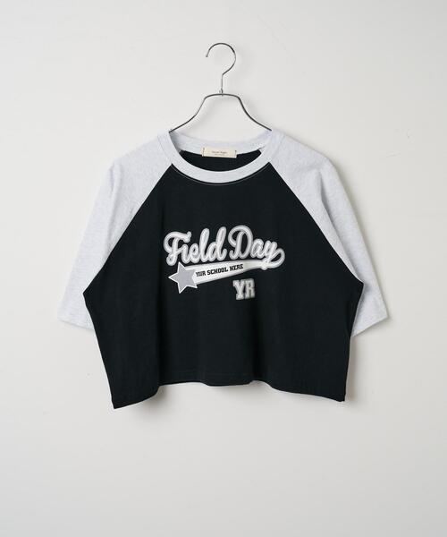 ラグランクロップドＴシャツ セール】クロップドラグラントップス（Tシャツ/カットソー